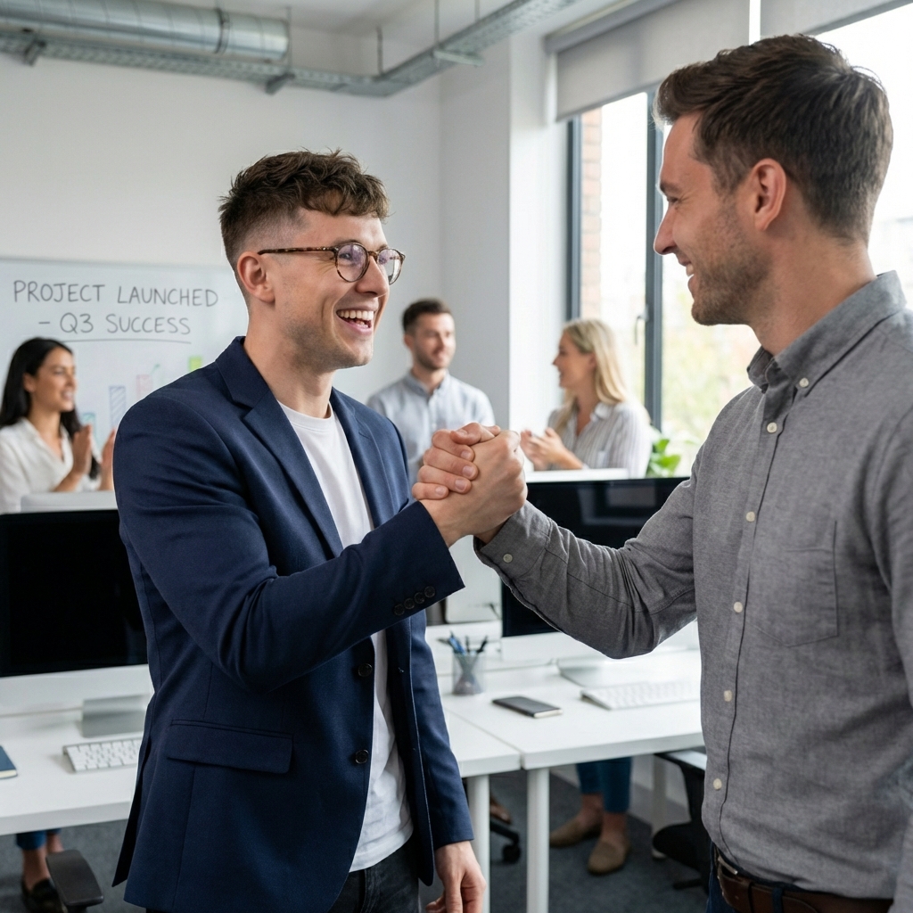 Team celebrating culture of excellence